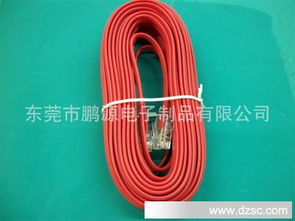 供应高品质6P4C 5米白色UL20251电话线